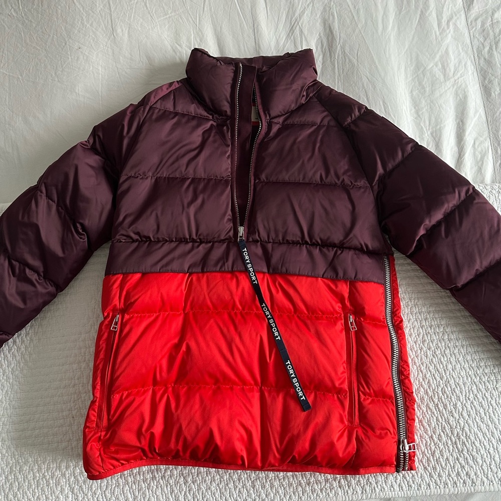 Tory Burch Sport satin down puffy jacket